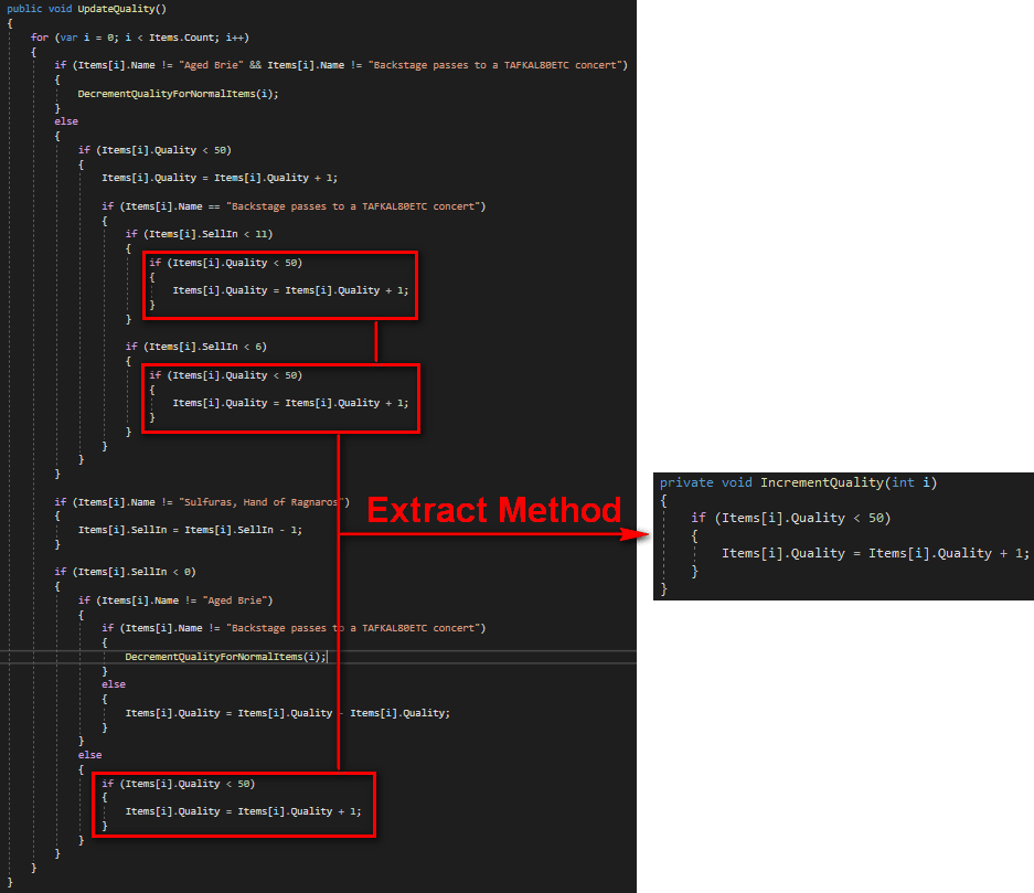 Duplicate code extracted to a method