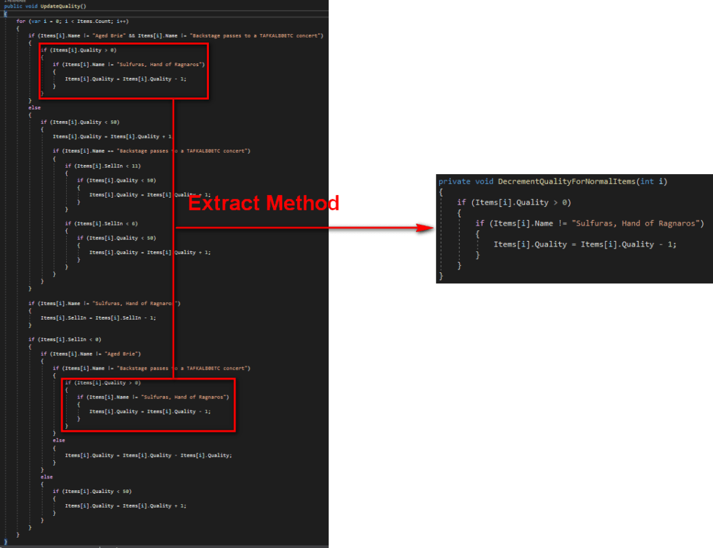Duplicate code extracted to a method